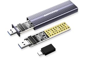 Alloggiamento SSD M.2 NVME SATA, ANYOYO USB 3.2 Gen 2 10Gbps per SSD M.2 NVME/SATA 2230 2242 2260 2280,con M-Key o M+B Key Adattatore (supporto UASP, Plug and Play)