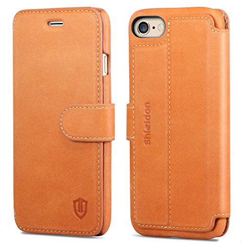 iPhone 6s Case, iPhone 6s Leather Case, SHIELDON [Lifetime Warranty] Folio Leather Wallet Case with [Kickstand] [Card Slots] [Magnetic Closure] Flip Book Cover Case for iPhone 6/6s, Brown (4.7 inch)