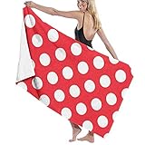 Máquina lavable y secable Zhengzho Lunares Rojos Toalla de Playa de Microfibra 80X130 cm Manta de Playa de Secado rápido, Altamente Absorbente, Multiusos para Mujeres Hombres