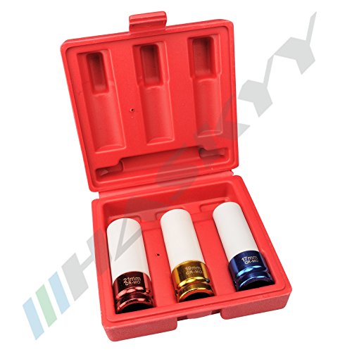 3 tlg. Schlagschrauber SET Nüsse SW17 / SW19 / SW21 mm Schoneinsätze 1/2″ für Radschrauben & Radmuttern zum Schutz der Alufelgen CSE3-14 - 2