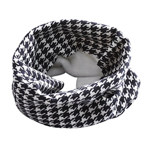 Koly Winter Baby Boys Girls Collar Scarf Thicken Warm Cotton O Ring Neck Scarves Neckerchief (Black)
