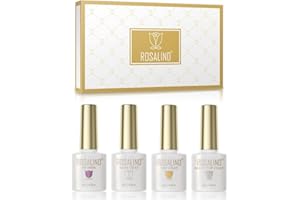 ROSALIND Base y Top Coat Esmaltes Semipermanentes de Uñas en Gel y Matte Top Coat Semipermentes y Primer de Uñas UV Capa Superior Set 6ML Gel de Regalo Para Kit de Manicura Salon