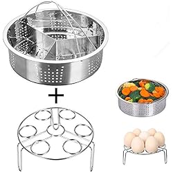 3 Pcs/Lot cuiseur vapeur en acier inoxydable Panier Ensemble Instant Pot Œuf cuiseur vapeur Rack Lot de pince de cuisine et salle à manger Instant Pot Accessoires