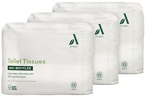 HEMIR Amazon Aware Carta igienica, prodotta con carta riciclata al 100%, 36 rotoli di carta a 3 veli