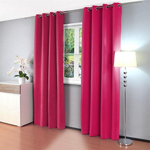 Gräfenstayn Alana Thermo- Verdunklungsgardine ca. 135 x 245 cm mit Ösen Gardine Vorhang (Beere)