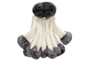 FRAUIT-FRAUEN TOP FRAUIT Kunstfell Winterjacke Damen Langer Abschnitt des Parka Nachgemachten Nerz-Fuchs-Mantels mit Kappen-Pelzmantel Pelzkragen Faux Pelz Outwear