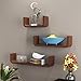 Decornation MDF Floating Wall Shelf - Set Of 3 U Shape Round Corner MDF Wall Racks - Brown RS.1099.00