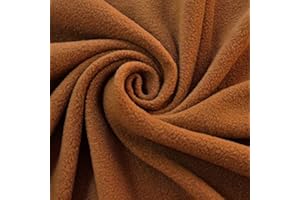 STOFFKONTOR Polar Fleece Stoff Meterware, Fleecestoff zum Nähen mit Antipilling Eigenschaften - Reh-Braun