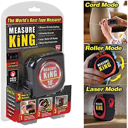 MK-MC12/4 Measure King 3-in-1 Digital Tape Measure String Mode, Sonic Mode & Roller Mode As seen On Tv