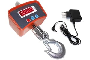 GC GLOBALCOMMERCE Balance de grue numérique 1000 kg | Dynamomètre professionnel de haute précision avec crochet en acier inoxydable