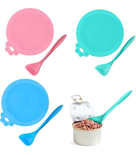 SI SEN Tappi Per Lattine - Set Da 4 Pezzi Con Apri-scatolette, Universali 65/75/85 Mm, Per Cibo Cani E Gatti
