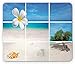Produktbild Beach Mouse Pad, Collection of Seaside Pictures from The Caribbean Island Aruba Tree Flower Seashell, Standard Size Rectangle Non-Slip Rubber Mousepad, Beige Blue