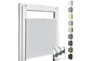 ‎HOME-VISION Home-Vision® Premium Doppelplissee Wabenplissee ohne Bohren mit Klemmfix (Weiß-Weiß, B45cm x H150cm) Modern Klemmfix Blickdicht Plissee Sonnenschutz Hitzeschutz Jalousie für Fenster Thermo