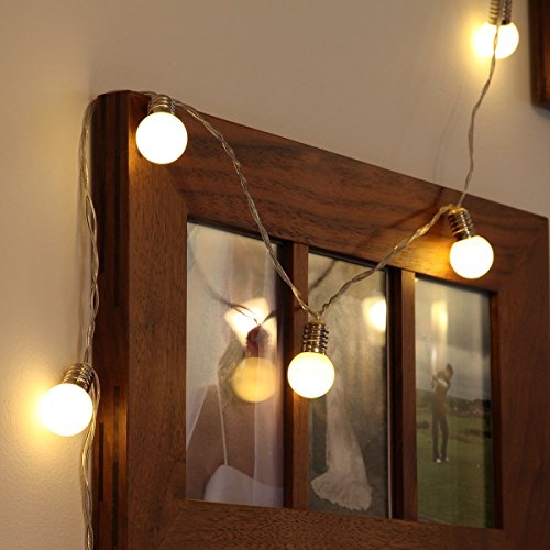 KEEDA LED Globe Lichterkette mit 20pcs Globe Birnen, 5M/16.4ft Beleuchtung Kugel,Innen und Außen Deko Glühbirne Lichterketten, Weihnachtsbeleuchtung,Außenbeleuchtung (Warmweiß) - 4