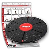 PRODUKTEIGENSCHAFTEN Das POWRX Balance Board wird in der Farbkombination schwarz-rot geliefert und ist aus stabilem Kunststoff. Der Durchmesser beträgt ca. 39 cm.