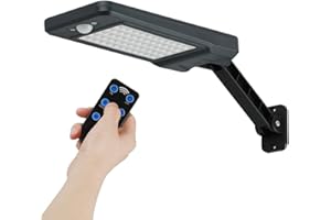 INDARUN 60 LED Lampes Solaires Extérieur Etanche IP65, Applique Murale Led Telecommande, Lampe de Sécurité Solaire Sans Fil pour Jardin, Garage, Cour, Escalier, Patio