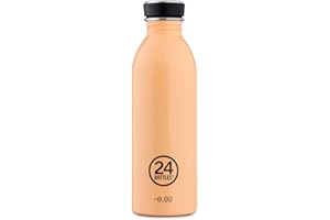 24BOTTLES Urban Bottle - Borraccia 500 ml Acciaio Inox, Bottiglia con Tappo 100% Ermetico Ultraleggera, Borraccia Palestra senza BPA, Borracce Ecologiche Design Italiano [NON Termica], Peach Orange