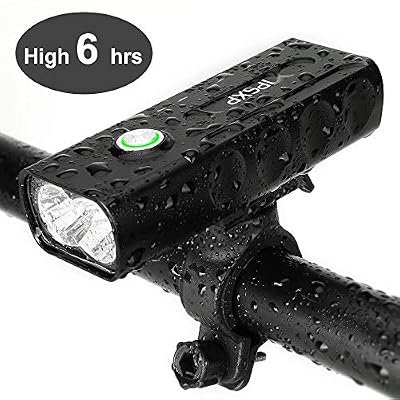 IPSXP Kit d'Éclairage Vélo Rechargeable, Lampe de Vélo Avant LED Puissant 1000 Lumen, 3 Modes de Luminosité, 2 Bandes Réfléchissantes de Sécurité pour Cycliste Camping