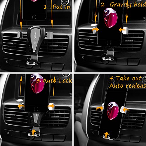 iPhone Supporto Auto, abreome supporto gravitÃ  Auto Universale per Smartphone di ventilazione per iPhone 7, 7PLUS, 6S, 6, Samsung Galaxy S8, S7, Galaxy Note 4Â e qualsiasi altro smartphone