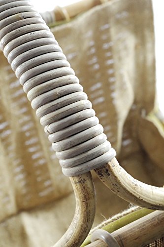 Kaminholzkorb Universalkorb Kaminkorb Rattankorb Holzkorb Holztrage Rattan grau Leinenstoff - 5