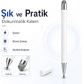 Sneezy Samsung Galaxy Tab A9+ Plus X210 İle Uyumlu &Ccedil;ift U&ccedil;lu Dokunmatik Kalem Disk Fiber U&ccedil;