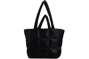 ACUYE Puffer Tote Bag Puffer Purse for Women Large Puffy Tote Handbag Lightweight Quilted Tote Bag Cotton Padded Puffer Bag Shoulder Bag Puffy Bag