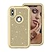 Produktbild Shinyzone Hülle für iPhone X Kratzfest Handyhülle,Hülle für iPhone X Glitzer Gold Silikon + Hart Zurück,360 Grad Stoßfest Schwerlast Abnehmbar [3 in 1] Luxus Schutzhülle