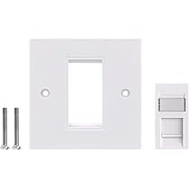 Keystone Jack Wall Plate 2-Port White 10-Pack