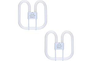 B4U 2 Pack GR8 16W 2 Pin Bulbs, Fluorescent Light Tubes, GR8 2D Square Bathroom Light Bulb, CFL Low Energy Light Bulb, Warm White 3500K, 960LM