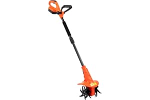 Electric Garden Rotavator, Tiller and Cultivator - Powerful 18V Lithium-Ion Rechargeable Rotovator for Small Garden | 200mm Width, 80mm Depth Cordless Tiller and Cultivator Garden Tool | eSkde