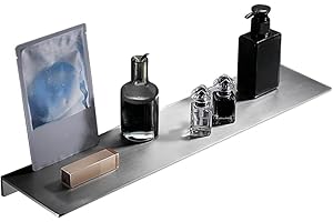 Biutimarden Mensola da Docci in Acciaio Inox Montata al Muro,Senza Foratura Bagno Organizer Doccia,Autoadesiva Accessori da Bagno per Bagno e Cucina (Spazzolato,40CM)