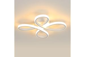 Comely Modern LED Ceiling Lights, 30W Creative Flower Shaped LED Ceiling Lamp, Acrylic White Ceiling Lighting Fixture for Living Room Bedroom Kitchen Balcony Corridor, Warm White 3000K