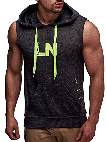 LEIF NELSON GYM Herren Fitness T-Shirt Hoodie Trainingsshirt LN06260