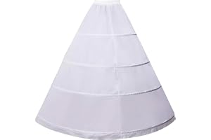 KALUROIL Crinoline Bröllopsklänning - Kvinnor 4 Hoop Petticoats A-linje Golvlång Krinolin för Bröllop Balklänning