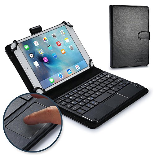 Samsung Galaxy Tab Active Tastaturhülle, COOPER TOUCHPAD EXECUTIVE abnehmbare QWERTY Bluetooth Funktastatur Tragetasche Tabletschutz Folio mit Standfunktion (Schwarz, HQ-Kunstleder)