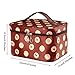Discoball Lady Women Cosmetic Makeup Toiletry Travel Wash Bag Holder Mirror Case Organizer(Rose red + Cherry)