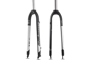'BOLANY Bike Rigid Suspension Forks 1-1/8'' Threadless Straight Steerer Universal 26/27.5/29'' Disc Brake 9mm QR MTB Front Forks Aluminum Alloy Super-Light Bike Forks'