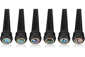 Dilwe 6 Perni Ponti per Chitarra Folk, Perni per Ponti in Ebano con Guscio in Abalone per Chitarre Folk Acustiche a 6 Corde