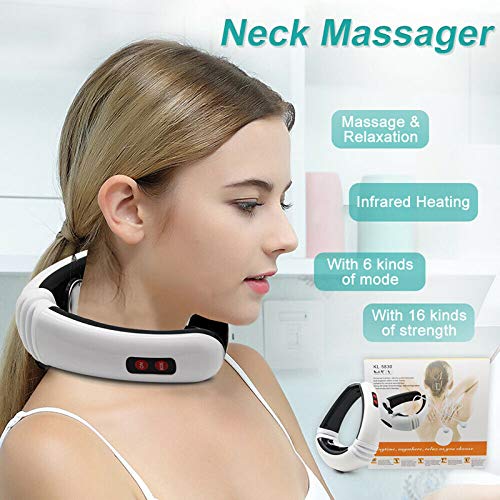 Preisvergleich Produktbild Smile Elektrischer Puls Rücken- und Nackenmassagegerät Ferninfrarot-Heizung Schmerzlinderung Gesundheitspflege Entspannungswerkzeug Intelligentes Zervixmassagegerät