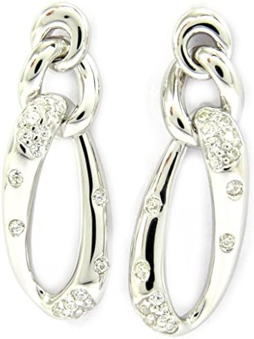 Silver earrings 'Déesse' orange purple blue.