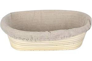DemiawakingUK Cestino da Lievitazione Ovale per Pane Cestino Lievitazione Pane in Rattan Naturale Banneton Lievitazione Pane (Ovale,25x15cm)