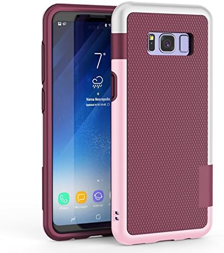 Galaxy S8 Plus Case, Hybrid Dual Layer Shockproof Case [Extra Front Raised Lip] Soft TPU &amp; Hard PC Bumper Protective Case Cover for S8 Plus G955 (6.2 Inch) 2017 [Wine]
