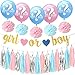Price comparison product image Elenxs 1 Set Tissue Tassel Garland Paper Flower Banner Boy or Girl Letter Latex Balloon Gender Reveal Party Decoration
