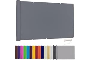 Lingle888 Privacy Screen for Backyard Deck Patio Balcony Fence Porch Sun Shade PVC UV Protection Sun Wind 8 Days Delivered 14 Colors 20 Sizes 420D(Gray,0.7x6m)