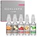 Produktbild Elvapo Premium Plus E-LIQUID-BOX, mit extra starkem Geschmack, Grüner Apfel, Peach Ice Tea, Himbeere, Apple Crumble, Vanille, 5 x 10 ml