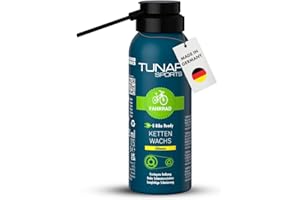 TUNAP SPORTS Kettenwachs Ultimate - 125 ml | Fahrrad-Trockenschmierung Spray für die Kette auf Wachs-Basis | Geschmeidiges Schmierfett | E-Bike Ready | Made in Germany