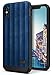 Produktbild iPhone X Hülle, Ringke [Flex S] texturierter Leder Style Etui, flexible TPU, fortgeschrittene Schlagfesten Stoßstangen, doppelt schützende Handyhülle für das Apple iPhoneX - Tiefblau