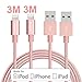 Produktbild Joomfeen iPhone Ladegerät, j2 Stück, 3 m Lightning-Kabel, Nylon geflochtene Kordel, extralanges Ladekabel, USB für Apple iPhone 7/7 Plus/SE/6S/6S Plus/6 Plus/6, 5s/5 C/5, iPad Mini/Air/Pro, iPod