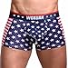 Produktbild TUDUZ Herren Gestreift Flag Unterwäsche Boxershorts Shorts Bulge Pouch Unterhose (Rot-A, M(Taille:72-88cm))