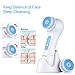 KINGDOMCARES Ultrasonic Facial Cleansing Brush Sonic Cleansing System Electric Face Skin Cleanser Exfoliator Appliance Makeup Blackhead Remover Microdermabrasion Rechargeable Waterproof face Brush Massager with 3 Speeds 2 Brush Heads Blue